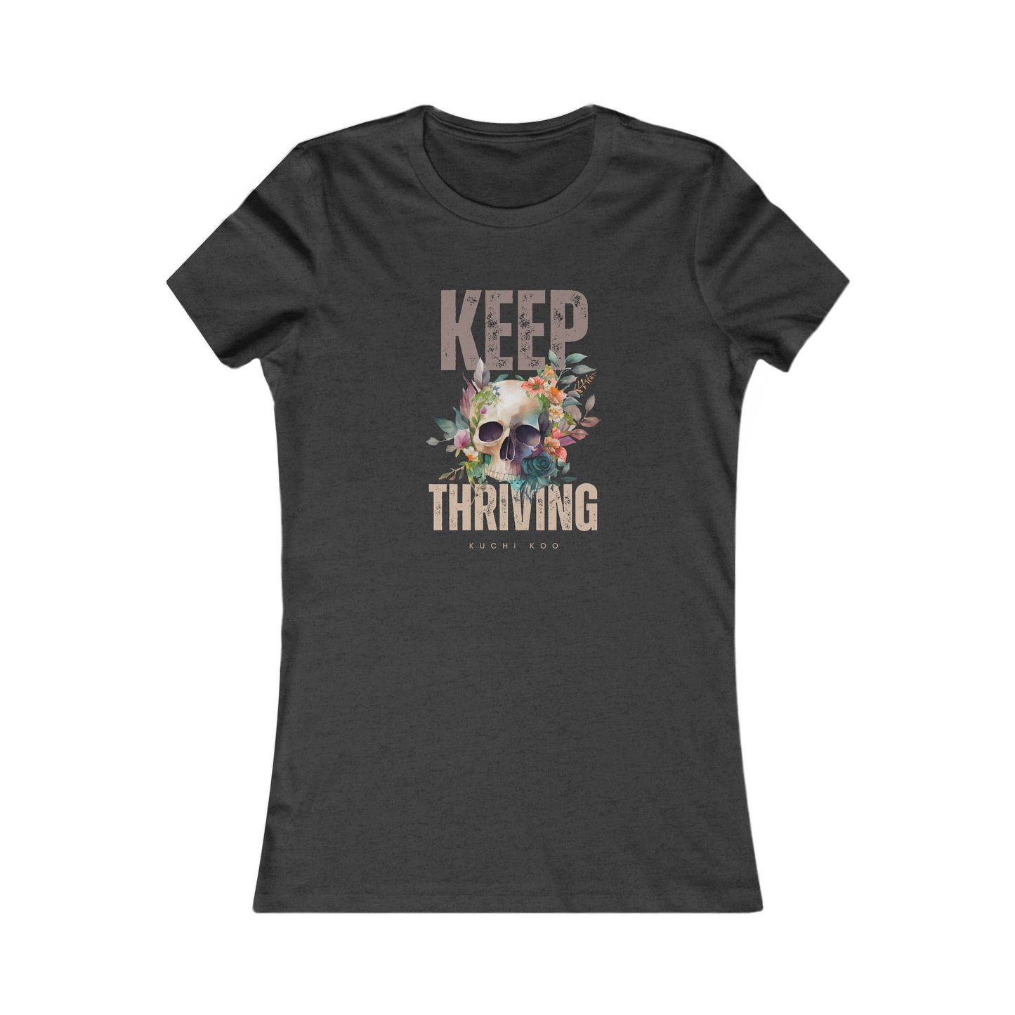 Floral Skull Graphic Tee - Keep Thriving Shirt for Women