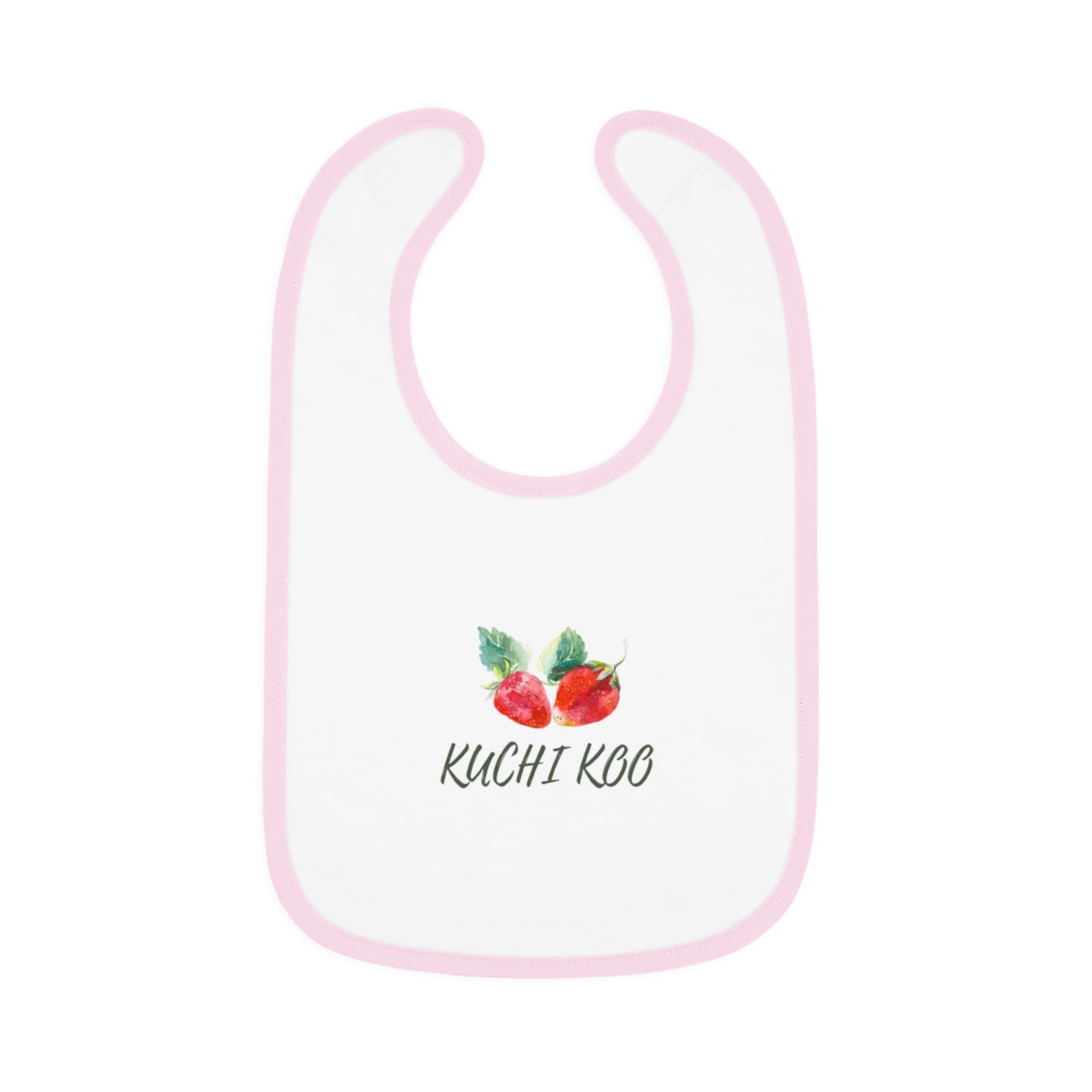 Kuchi Kbo Baby Bib - Cute Contrast Trim Feeding Bib for Infants