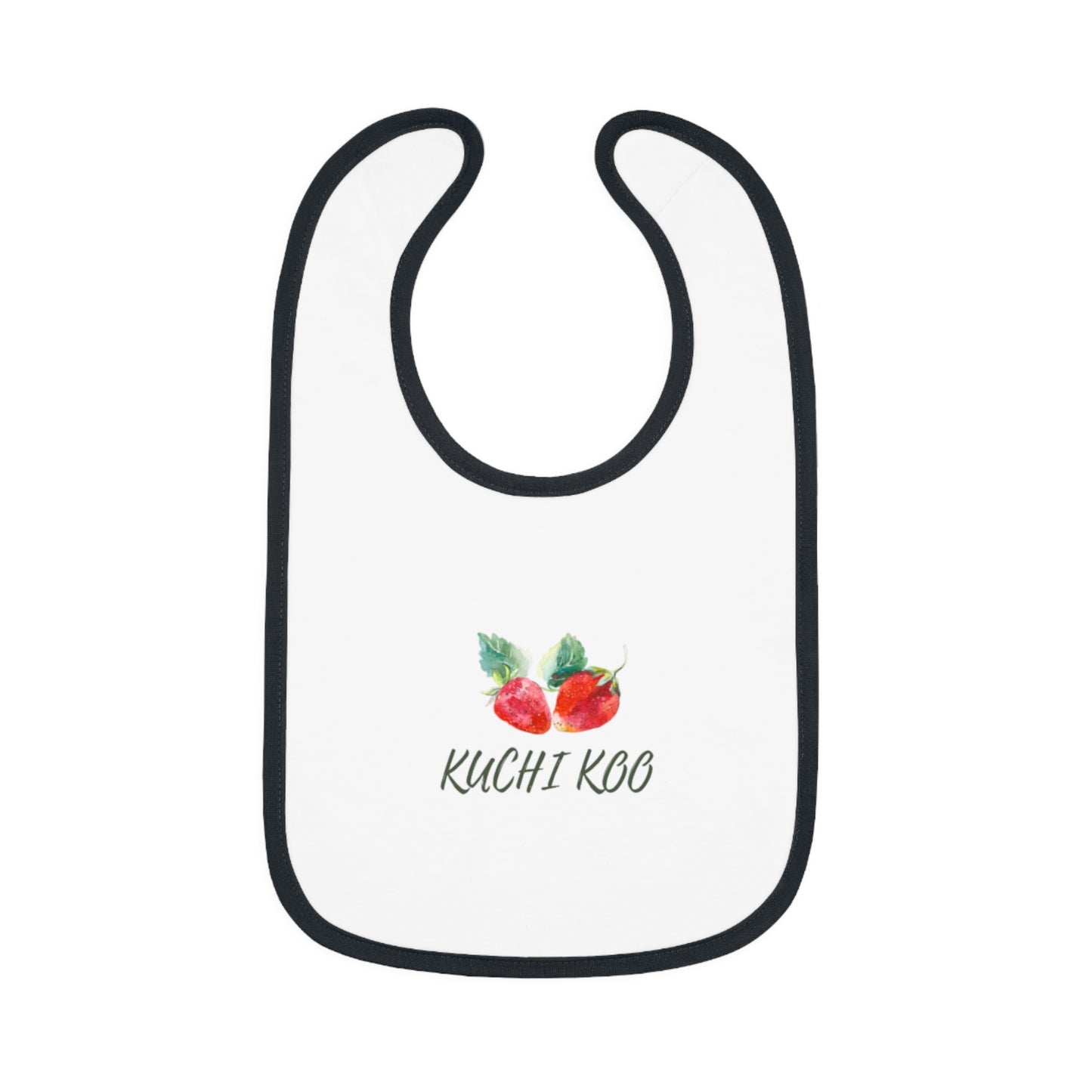 Kuchi Kbo Baby Bib - Cute Contrast Trim Feeding Bib for Infants