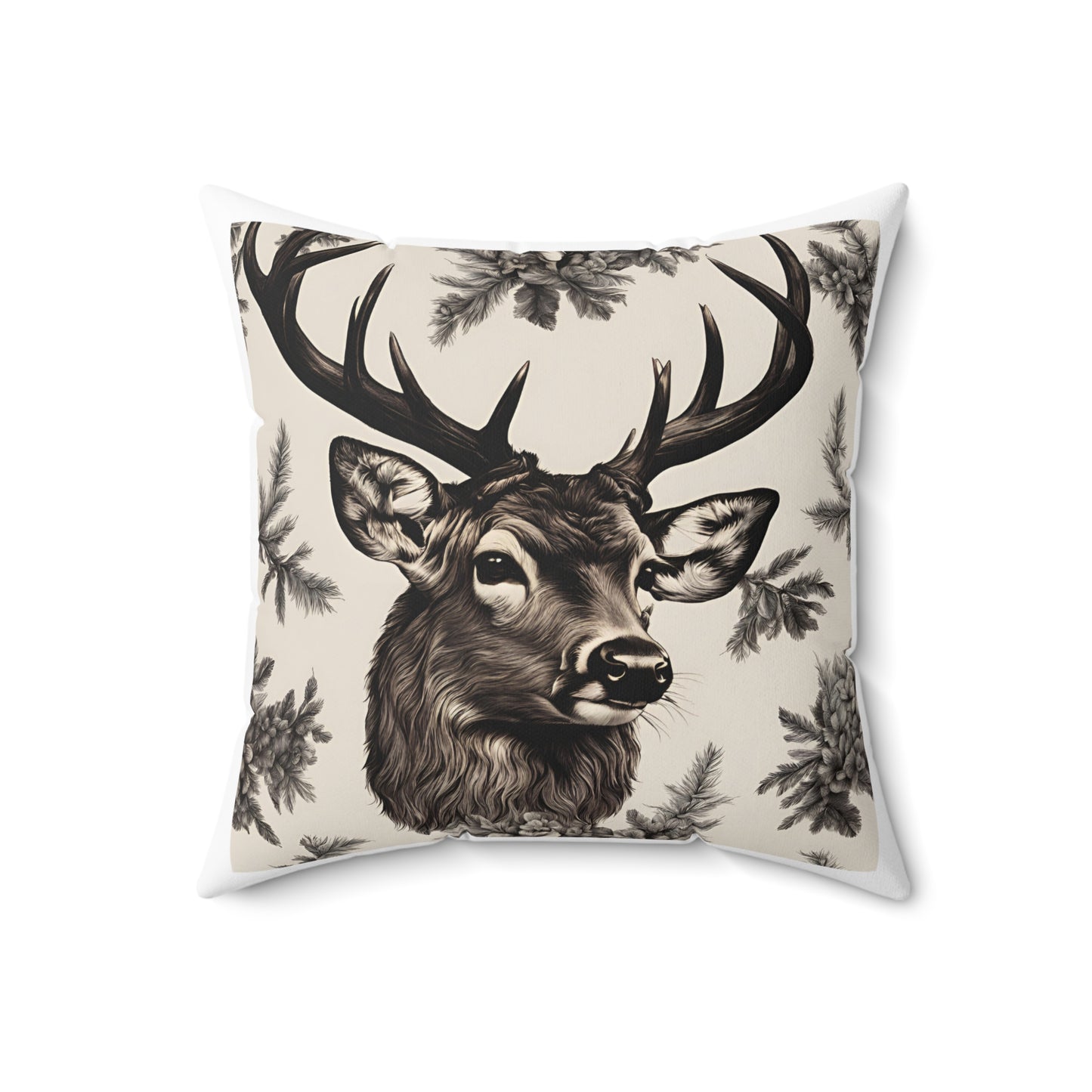 Rustic Deer Square Pillow for Cozy Home Decor