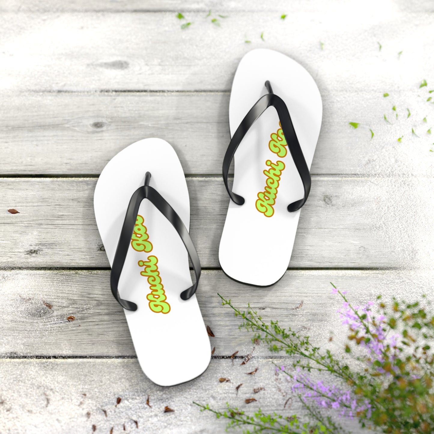 Punchy Vibes Flip Flops – Fun Summer Footwear for Beach Days and Parties