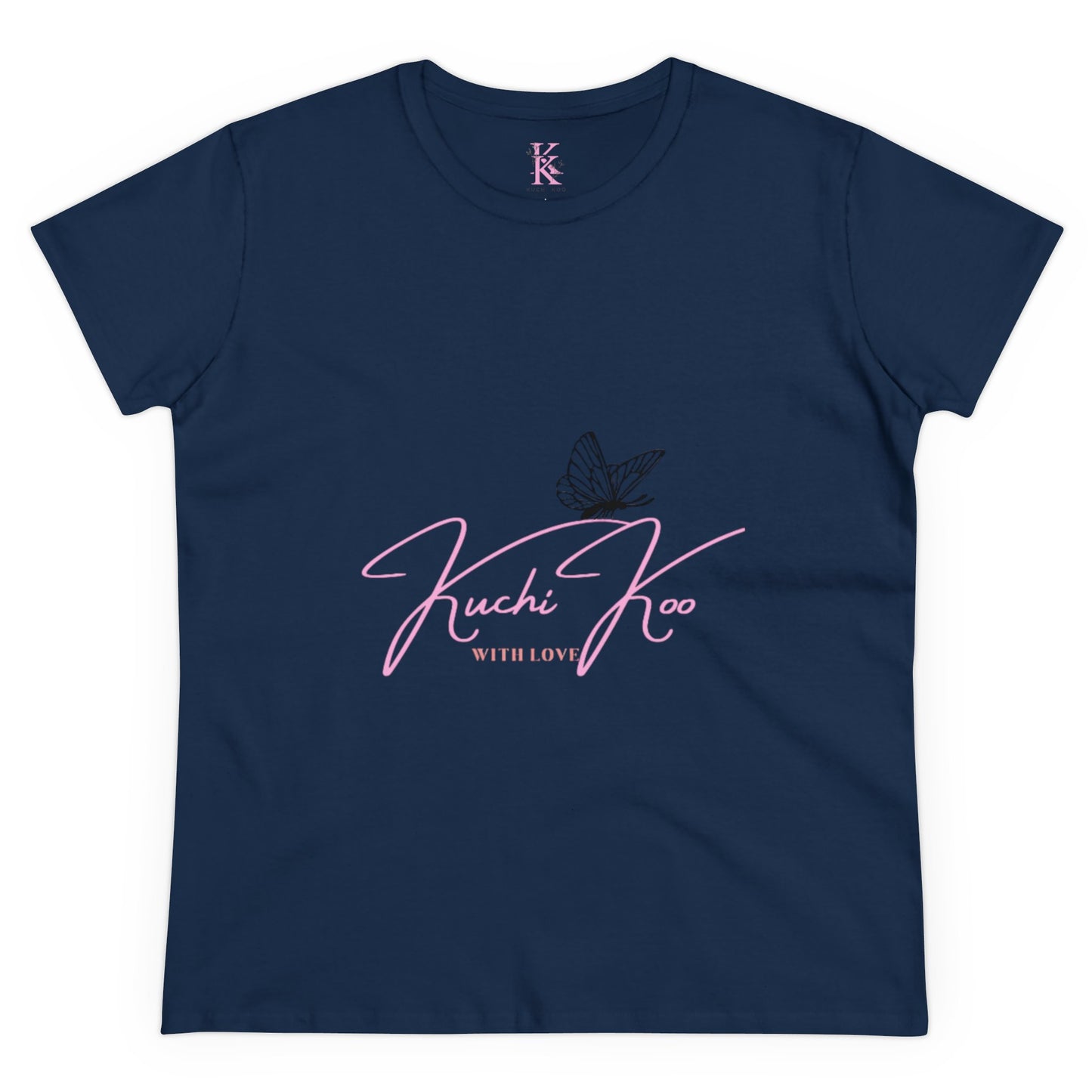 Kuchi Koo Women's Midweight Cotton Tee - Butterfly Design, Stylish and Comfortable