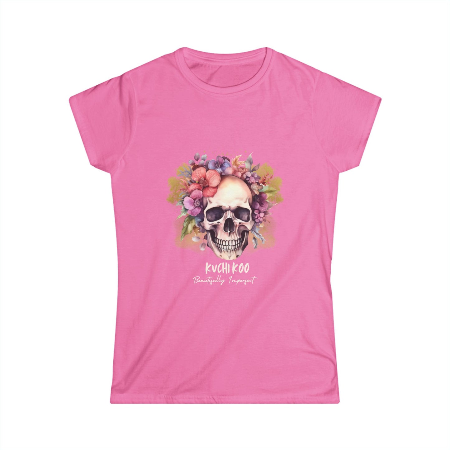 Floral Skull Graphic Tee for Women - Stylish and Edgy Fashion