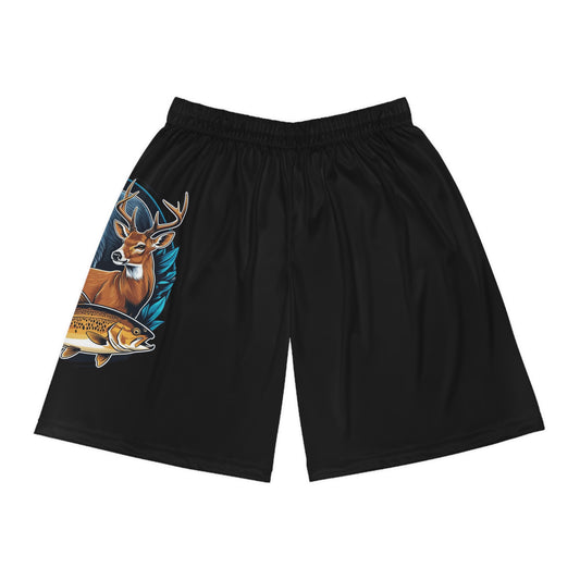 Hunting basketball Shorts - Deer & Boar Design