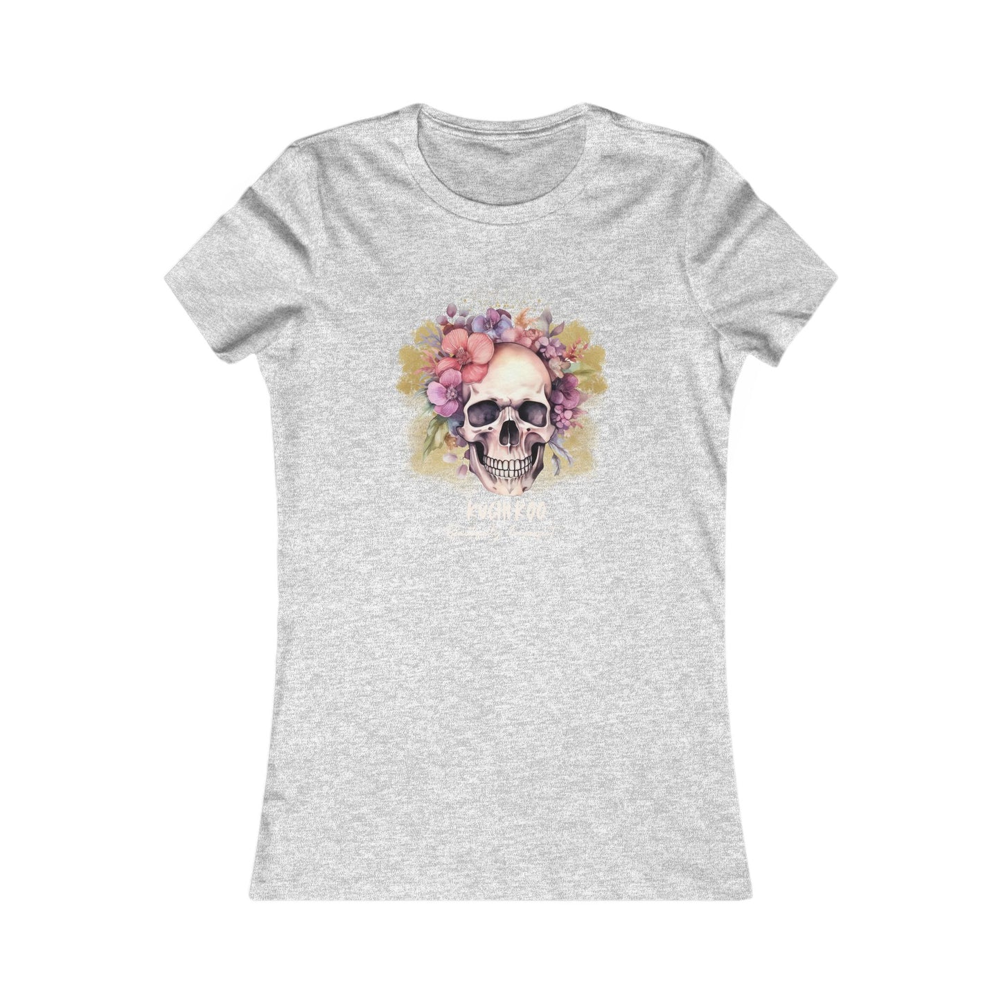 Floral Skull Women's Tee - Boho Chic Graphic T-Shirt