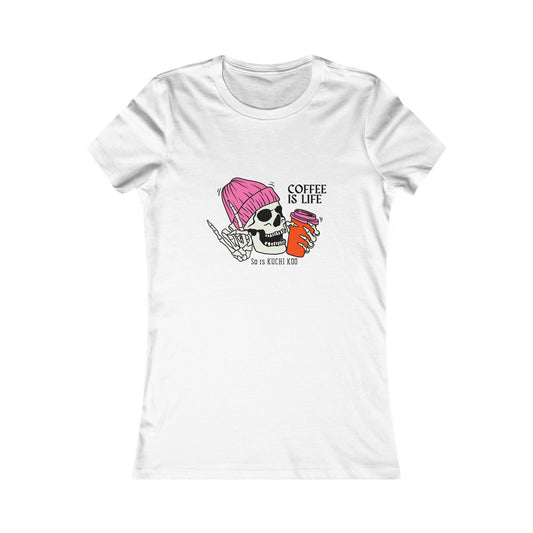 Coffee is Life Women's Tee - Funny Skull Graphic T-Shirt