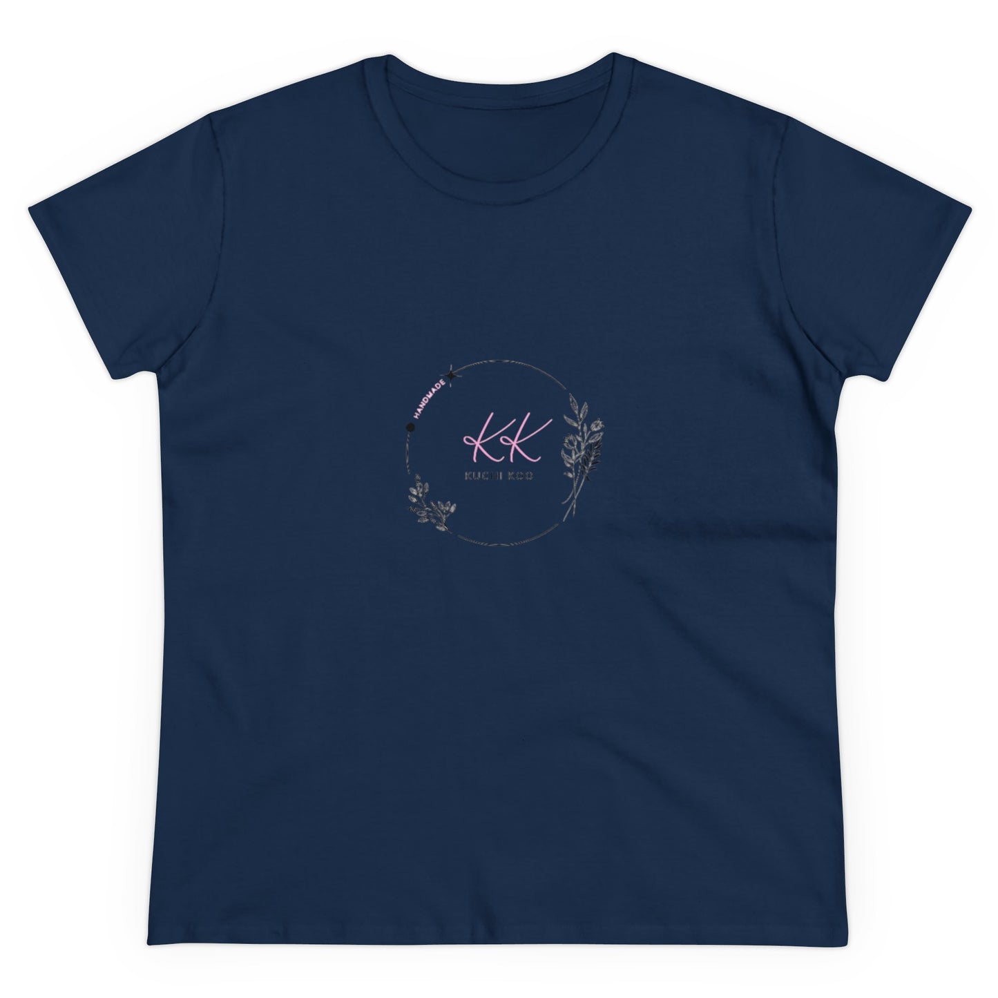 Floral Monogram Women's Midweight Cotton Tee - Casual, Stylish Apparel for Everyday Wear