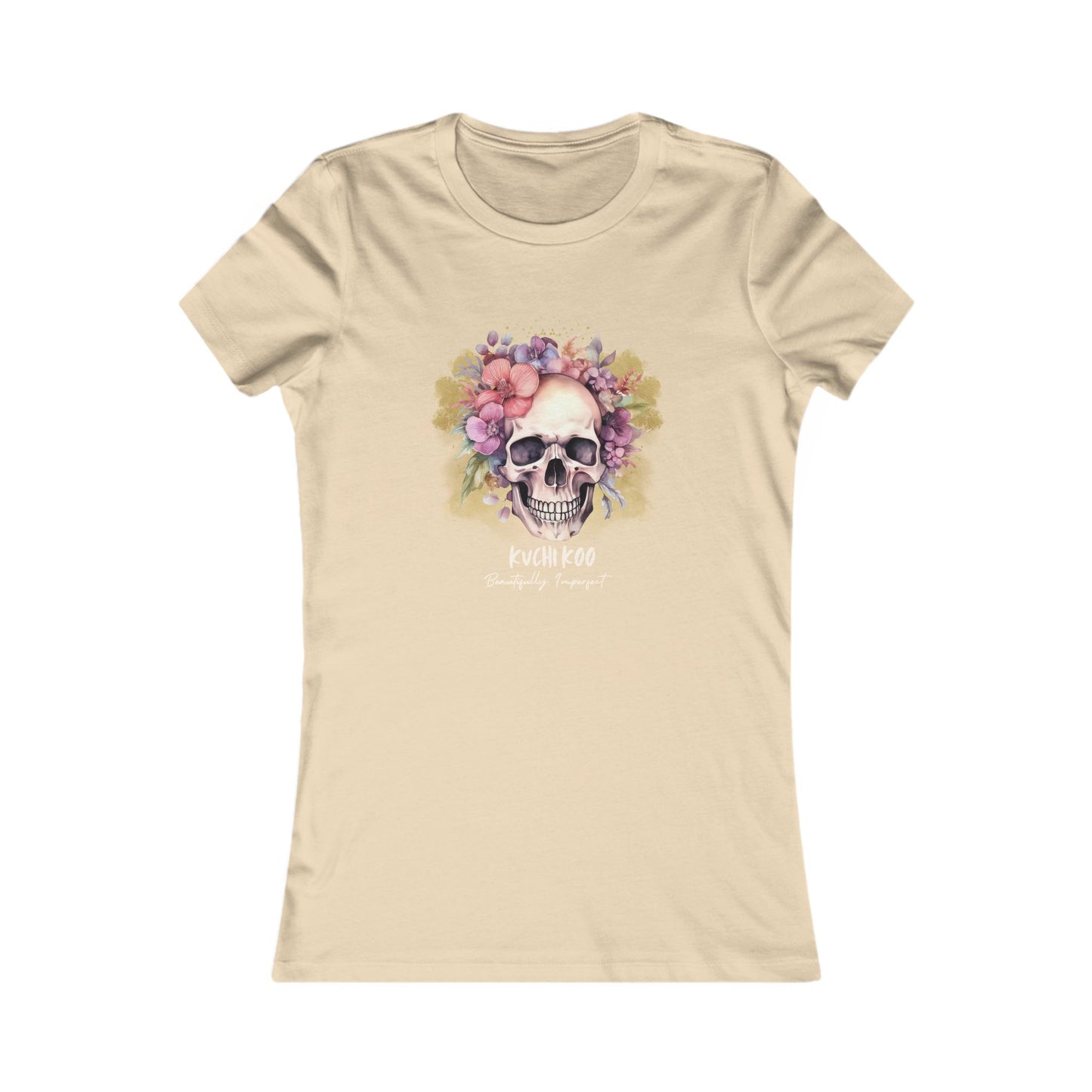 Floral Skull Women's Tee - Boho Chic Graphic T-Shirt