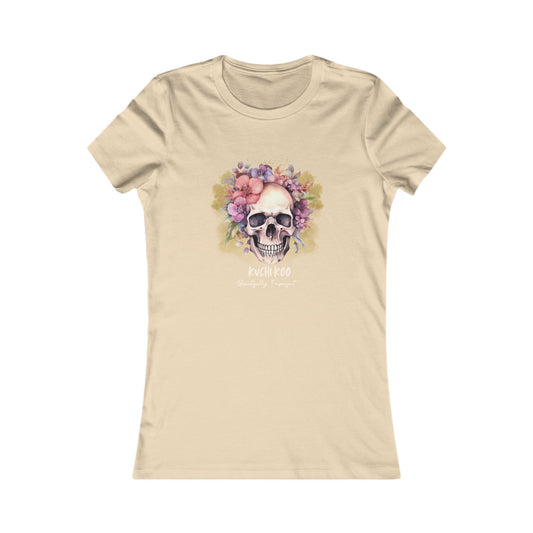 Floral Skull Women's Tee - Boho Chic Graphic T-Shirt
