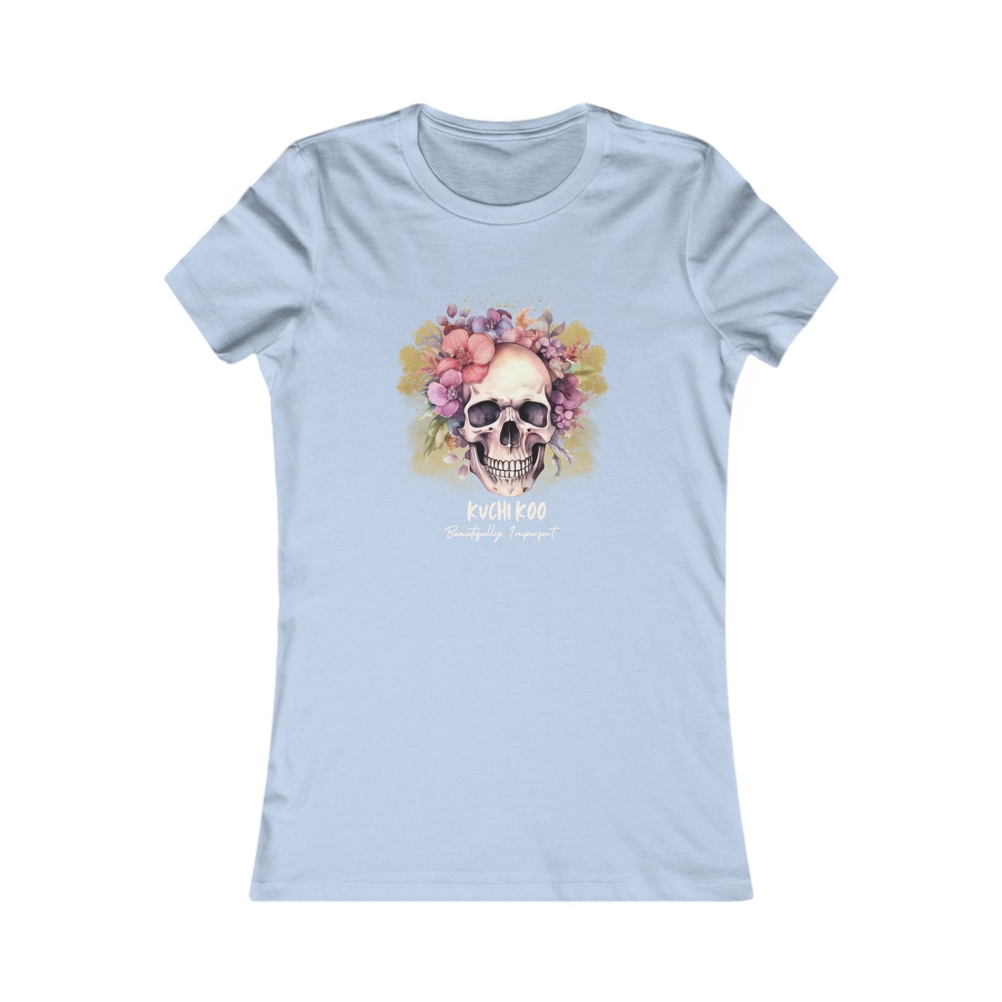 Floral Skull Women's Tee - Boho Chic Graphic T-Shirt