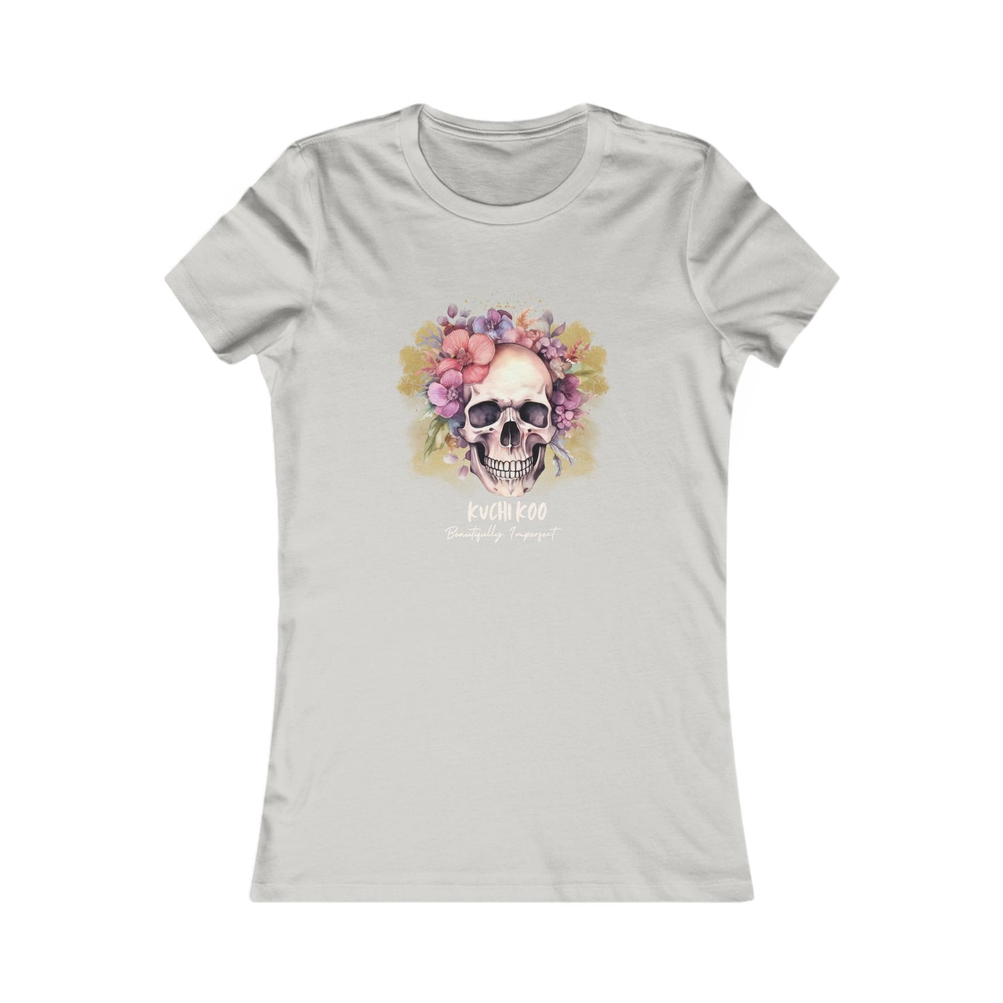 Floral Skull Women's Tee - Boho Chic Graphic T-Shirt