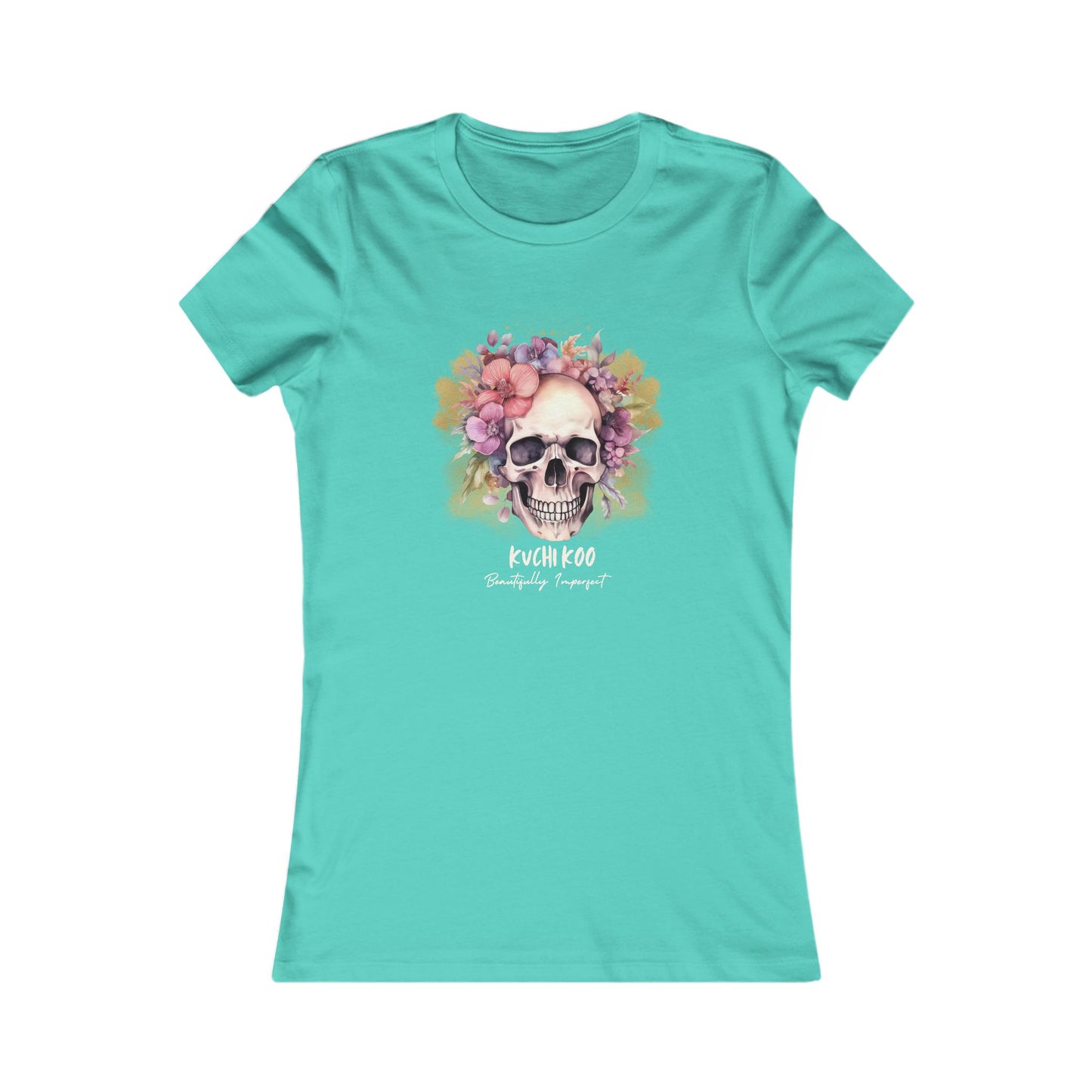 Floral Skull Women's Tee - Boho Chic Graphic T-Shirt