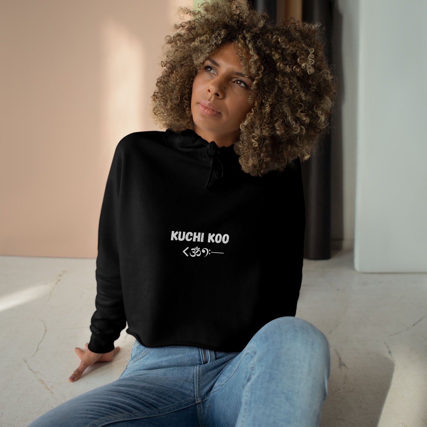 Casual Crop Hoodie - Kuchi koo Design for Comfortable Everyday Style