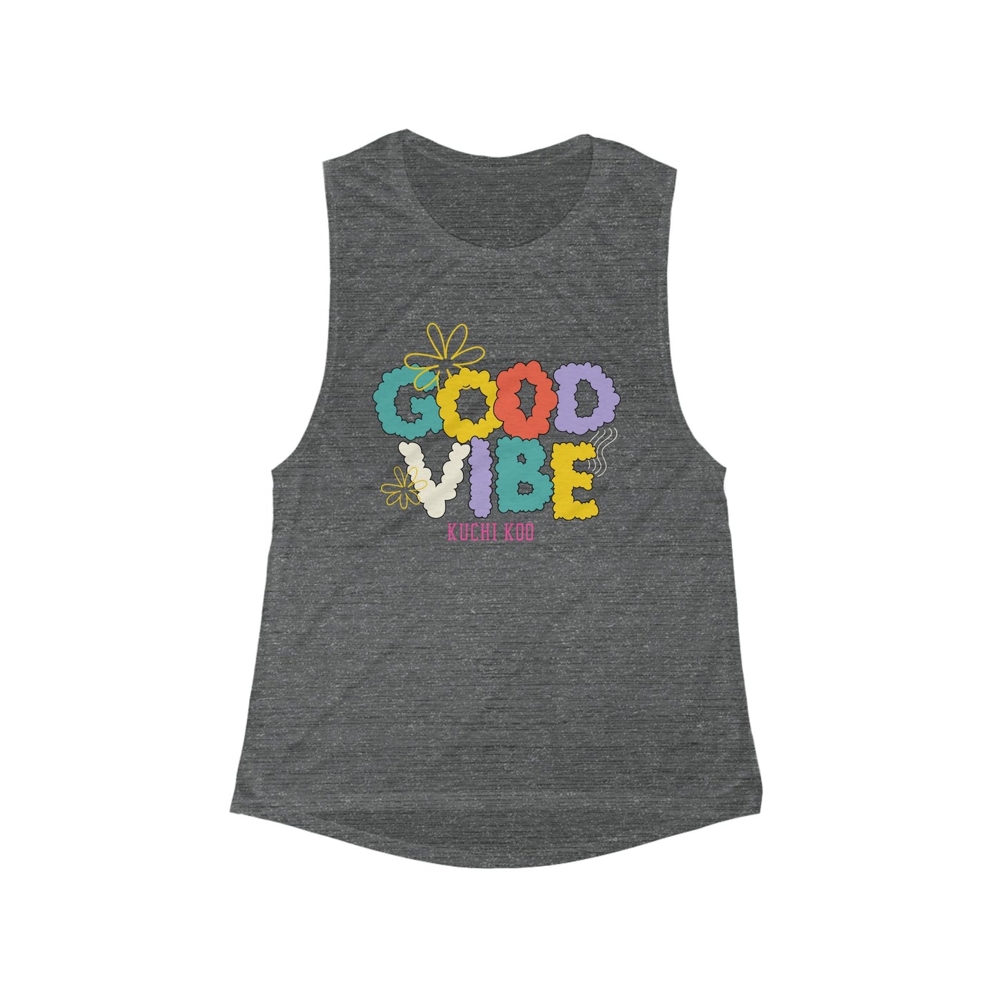 Good Vibe Women's Flowy Scoop Muscle Tank - Perfect for Summer and Festivals