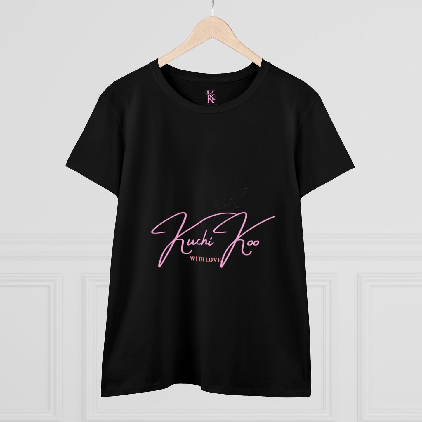 Kuchi Koo Women's Midweight Cotton Tee - Butterfly Design, Stylish and Comfortable
