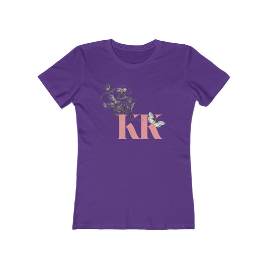 Floral Butterfly Women's Boyfriend Tee - Stylish & Comfortable Graphic Shirt